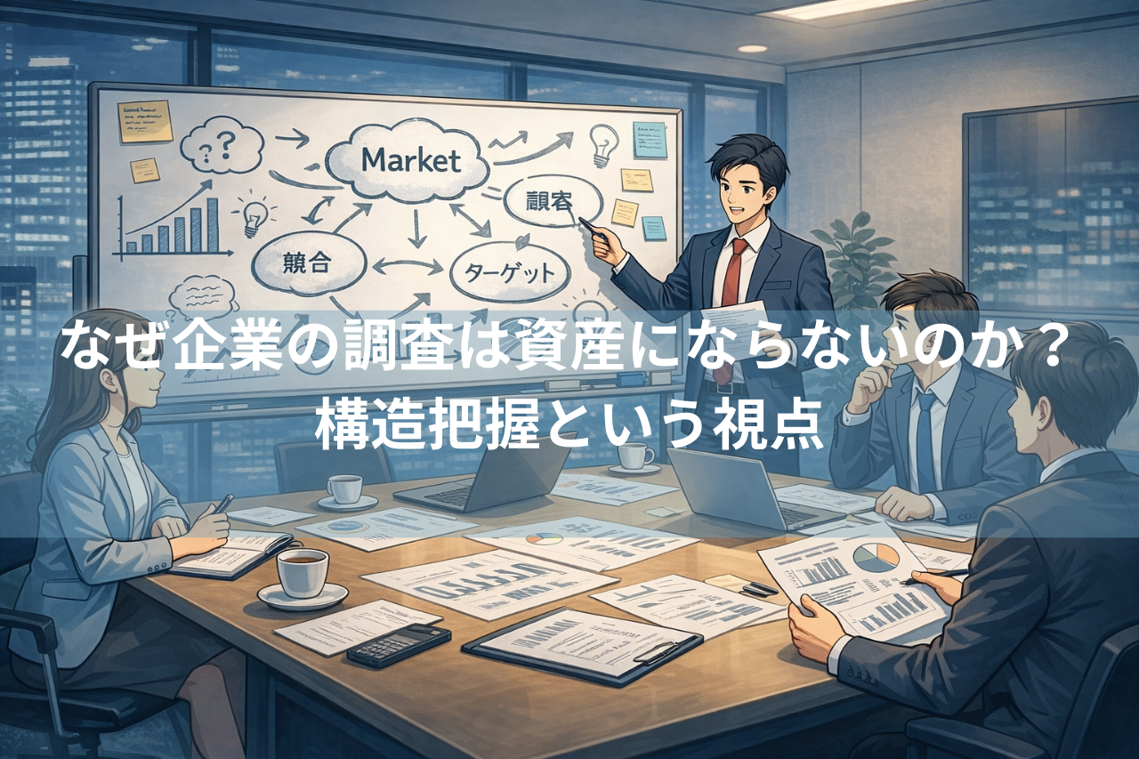 なぜ企業の調査は資産にならないのか？